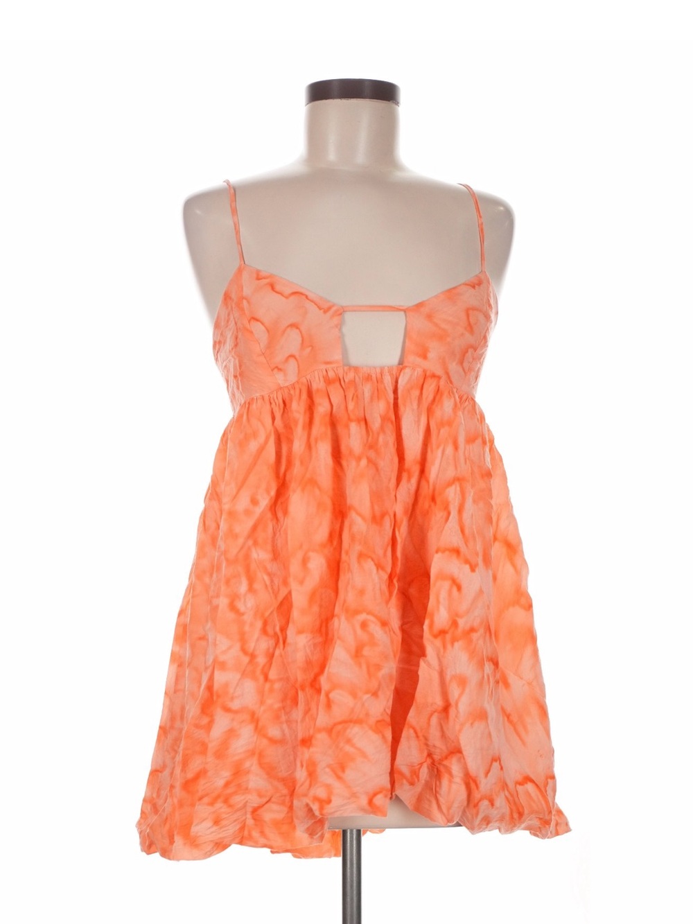 Indah Orange Tie-Dye Spaghetti Strap Dress